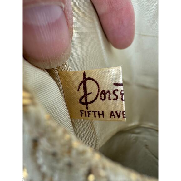 Dorset Rex 1950's Champagne Gold Brocade MCM Clutch Purse with Mirror - Picture 3 of 10